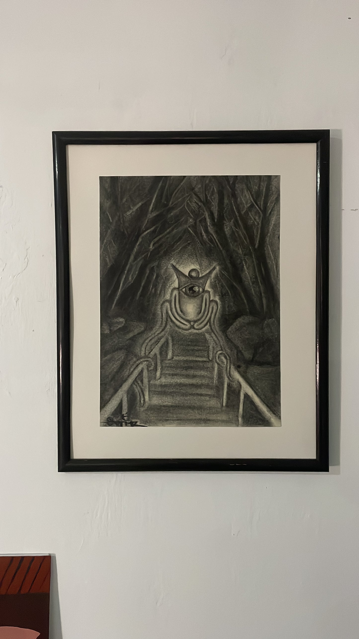 "Hold On" - Charcoal on marquilla, 42x52cm, 2024