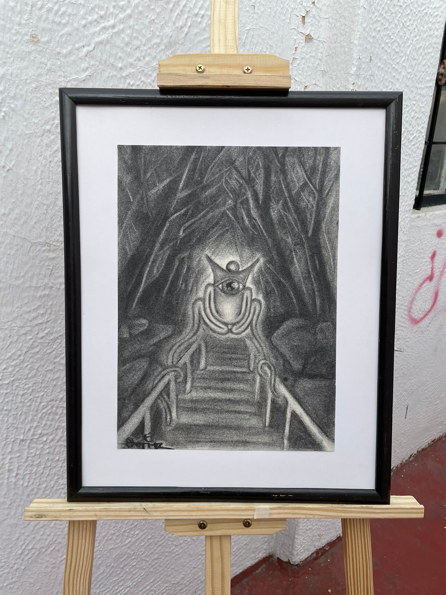 "Hold On" - Charcoal on marquilla, 42x52cm, 2024