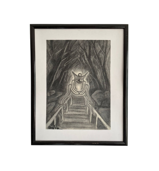 "Hold On" - Charcoal on marquilla, 42x52cm, 2024